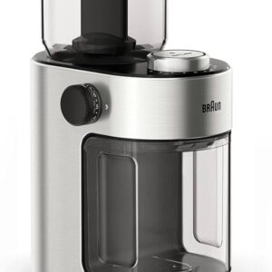 Braun Kaffeemühle KG 7070 Silber, Elektrische Scheibenmahlwerk-Kaffeemühle mit 15 MahLadegerätraden, Tassenwahl 2-12 Tassen, inkl. OVP | Zustand: Neu