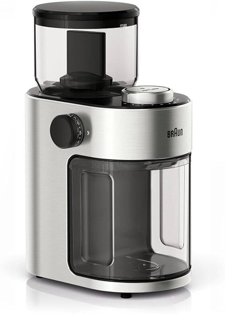 Braun Kaffeemühle KG 7070 Silber, Elektrische Scheibenmahlwerk-Kaffeemühle mit 15 MahLadegerätraden, Tassenwahl 2-12 Tassen, inkl. OVP | Zustand: Neu