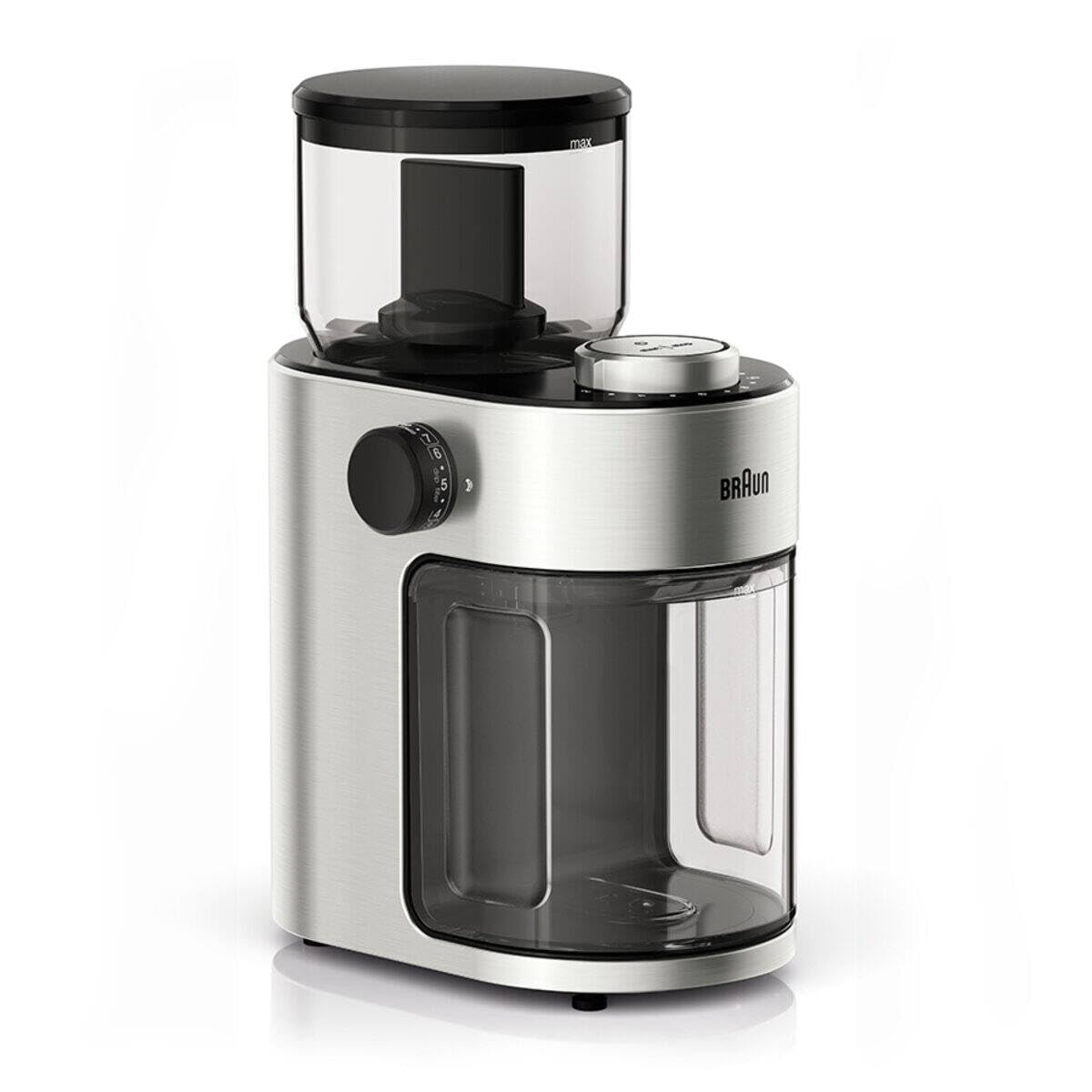 Braun Kaffeemühle KG 7070 Silber, Elektrische Scheibenmahlwerk-Kaffeemühle mit 15 MahLadegerätraden, Tassenwahl 2-12 Tassen, inkl. OVP | Zustand: Neu – Bild 4