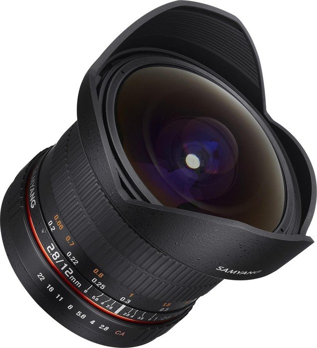 Samyang 12mm F2.8 ED AS NCS Fisheye NX, Manuelles Fisheye-Objektiv für Samsung NX, gute Schärfe, NCS-Beschichtung gegen Lens Flare. | Zustand: Sehr Gut