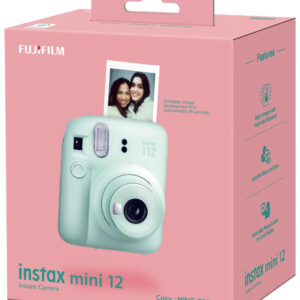 Fujifilm Instax Mini 12 Mint Green, Sofortbildkamera mit 60mm Objektiv, Selfie-Spiegel, automatischer Belichtung und Blitzsteuerung. | Zustand: Neu
