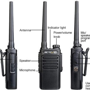 Retevis RT667 Walkie Talkie 4er Set, 4x Funkgerät, lizenzfrei, PMR446, USB-Ladefunktion, ideal für Baustelle und Freizeit. | Zustand: Sehr Gut