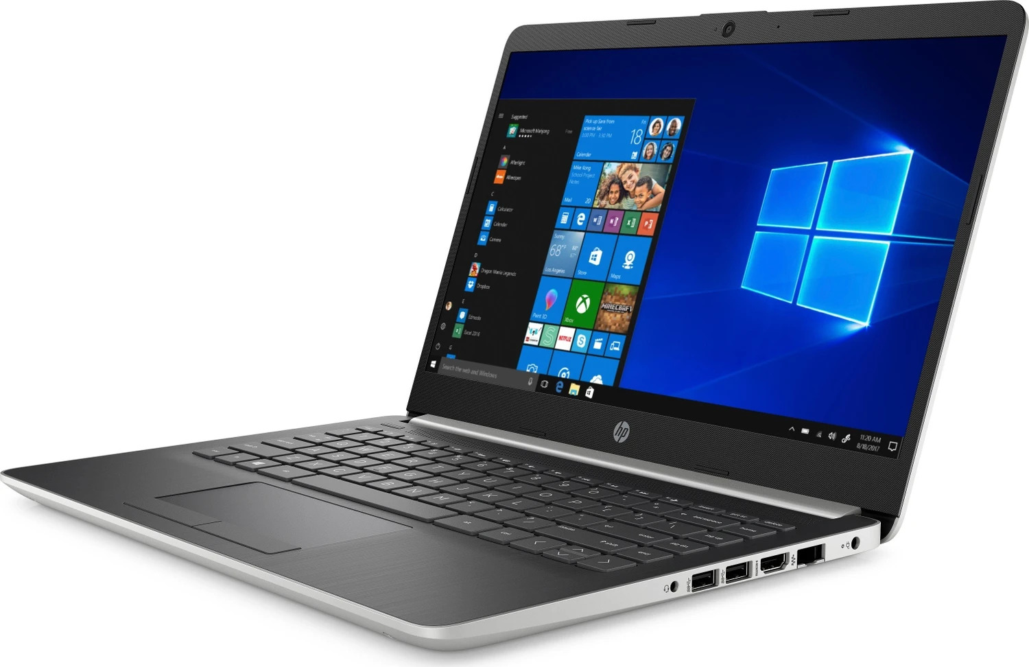 HP 14-dk0908ng Natural Silver , Ryzen 5 3500U, 24GB RAM, 256GB SSD, DE-Tastatur | Zustand: Gut