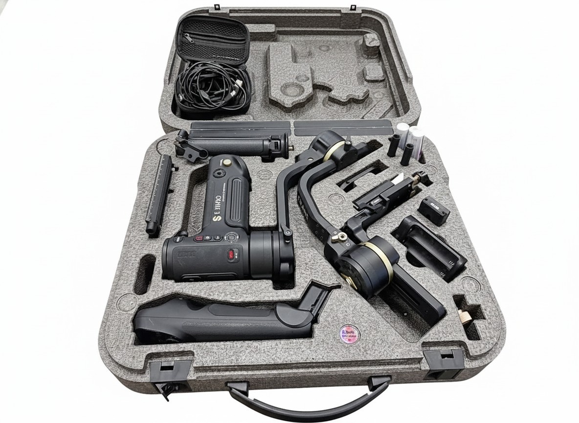 Zhiyun Crane 3S Gimbal Schwarz, 3-Achsen-Stabilisierung, 6,5kg Traglast, modularer Griff, inkl. TransMount Servo Zoom & Focus Motors, OVP | Zustand: Sehr Gut (basierend auf OVP) – Bild 4