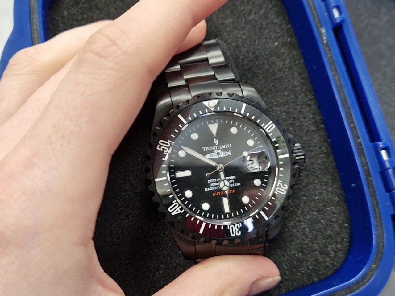 Tecnotempo Submarine 2000M Black PVD, Automatik-Herrenuhr, 2000m wasserdicht, Saphirglas, Limited Edition, inkl. blauer Box | Zustand: Sehr Gut
