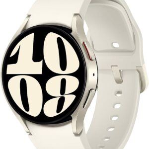 Samsung Galaxy Watch6 40mm Gold Cream, Smartwatch inklusive Ladegerät, Farbe Gold mit cremefarbenem Armband, Bluetooth-Modell. | Zustand: Sehr Gut
