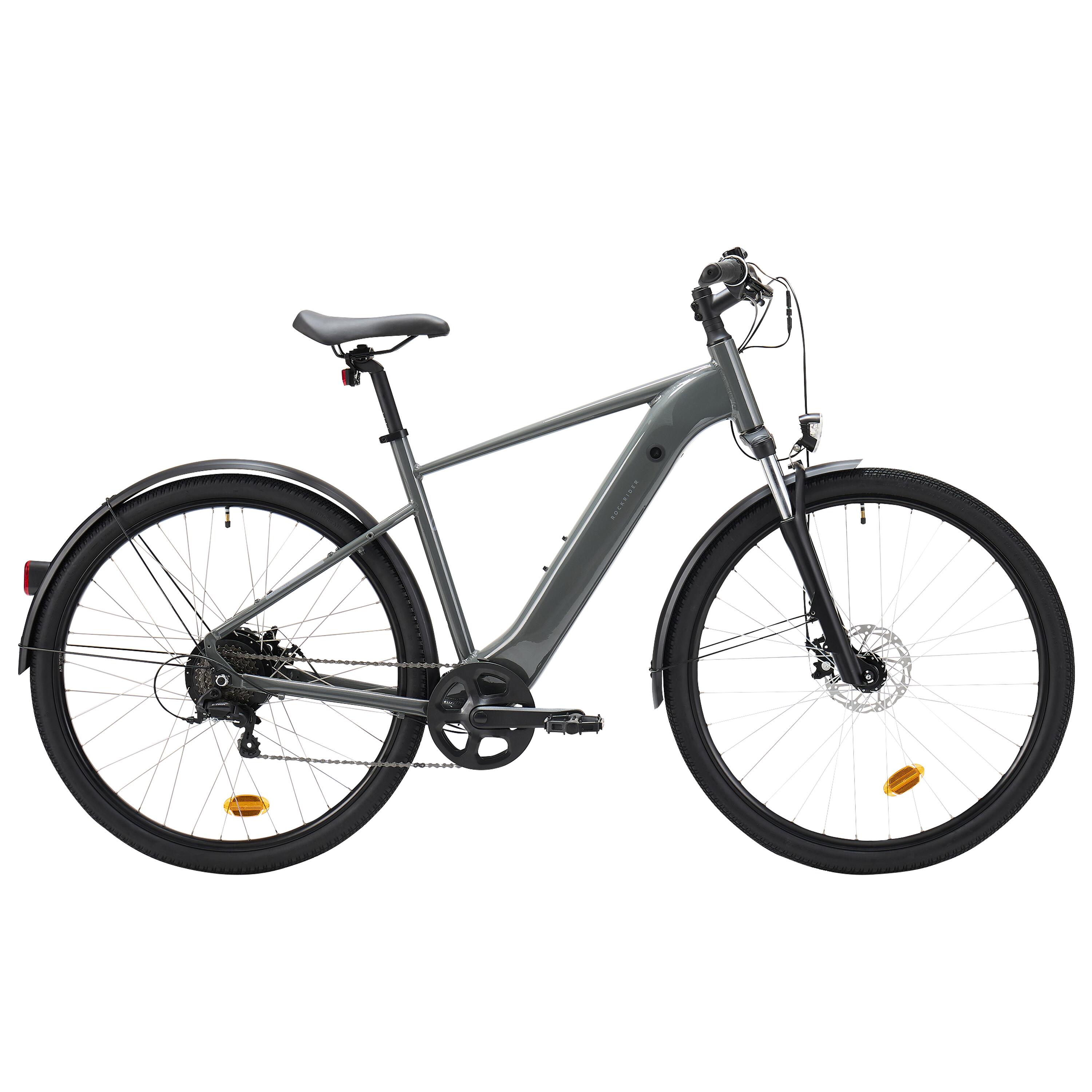 Rockrider E-ACTV 100 E-Trekkingrad Grau, Integrierter Akku, Scheibenbremsen, inkl. Ladegerät und 3 Schlüsseln. – Bild 2