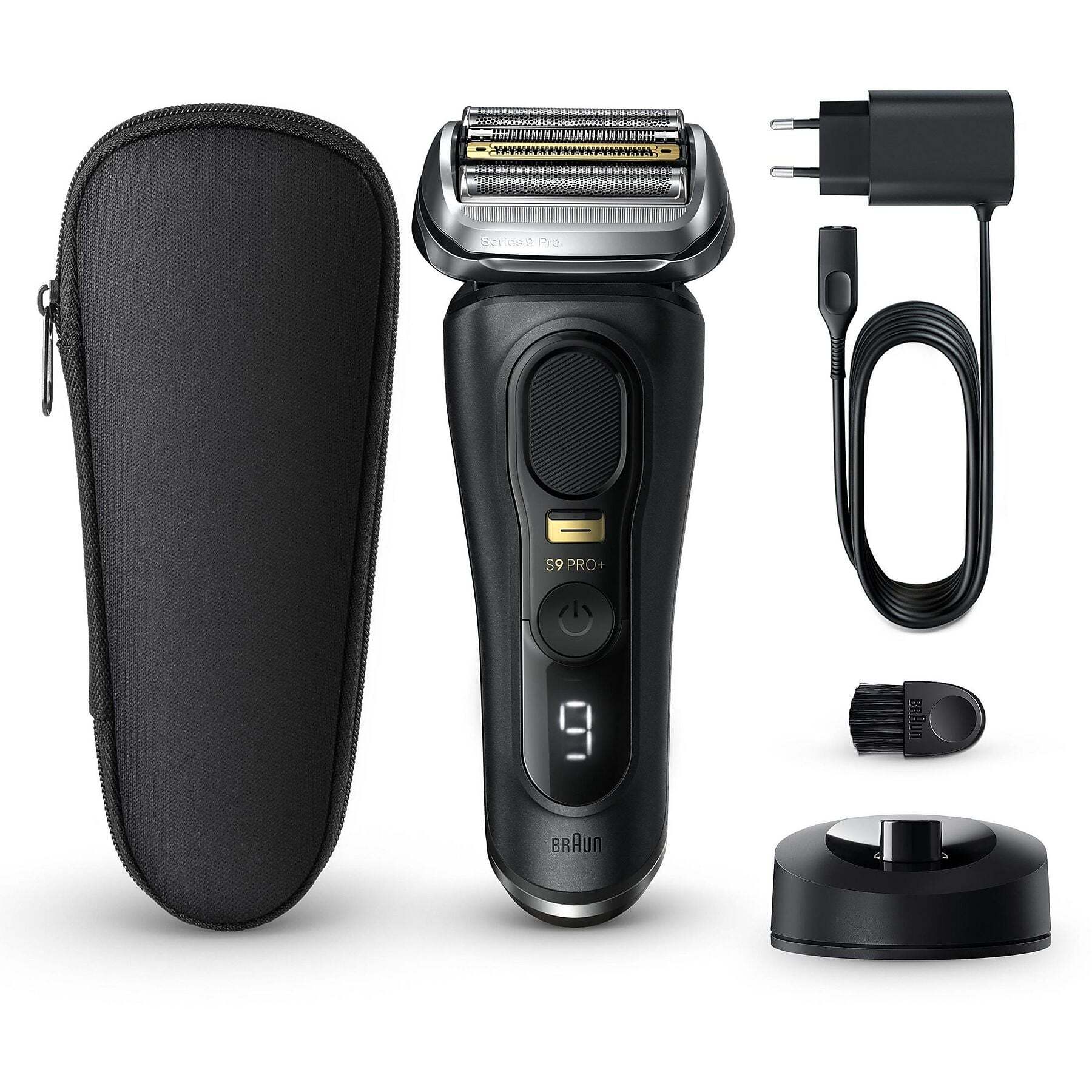 Braun Series 9 Pro+ 9510s Schwarz, Elektrischer Rasierer für Nass- und Trockenrasur, inkl. Ladestation und Reiseetui. | Zustand: Neu
