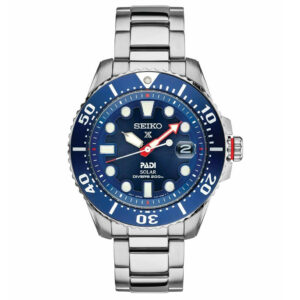 Seiko Prospex PADI Solar SNE549P1, Special Edition Taucheruhr, blaues Zifferblatt, Edelstahl, inkl. Box, Papieren & Ersatzgliedern | Zustand: Sehr Gut