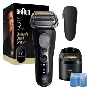 Braun Series 9 Pro+ 9660cc Schwarz, Elektrischer Rasierer mit 6in1 SmartCare Center, Wet&Dry Anwendung und integriertem ProTrimmer. | Zustand: Neu