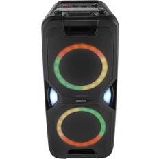 MEDION LIFE P61468 (Md44468) Partylautsprecher schwarz, Mobiler Partyspeaker mit Bluetooth 5.0 UKW-Radio, Karaoke-Funktion, LED-Lichteffekten und Mikrofon. | Zustand: Sehr Gut