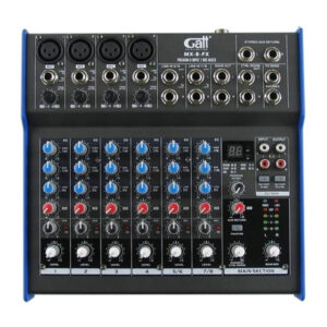 Gatt Audio MX-8-FX Mischpult, 8-Kanal-Mixer, 4 Mono- & 2 Stereo-Eingänge, 3-Band-EQ, Digital-Effekte, Phantomspeisung, inkl. Netzteil | Zustand: Gut