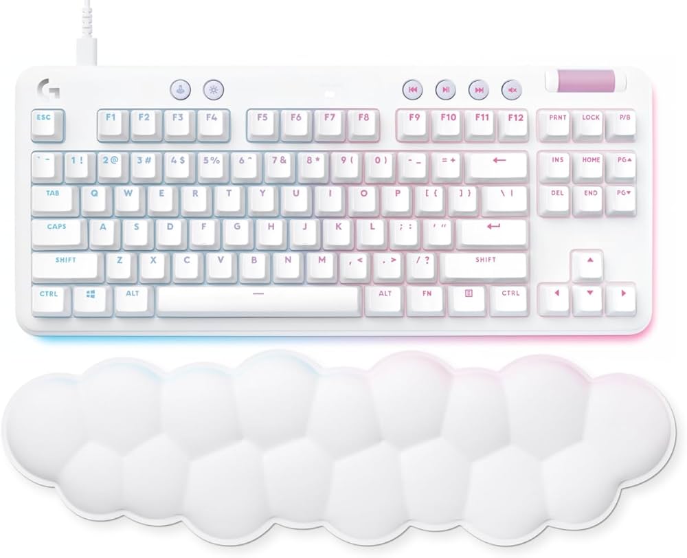 Logitech G713 TKL White Mist, KabeLadegerätebundene mechanische Gaming-Tastatur aus der Aurora Collection mit RGB-Beleuchtung, ohne Handballenauflage. | Zustand: Sehr Gut