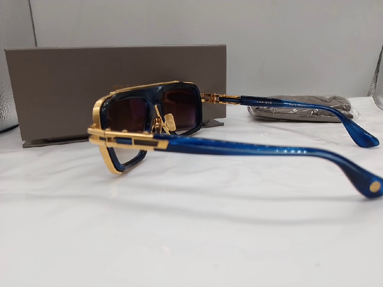 Dita LXN-EVO DTS403-A-03, Sonnenbrille, Blau Swirl | Gelbgold, mit OVP, wie neu | Zustand: Wie Neu | Farbe: blau