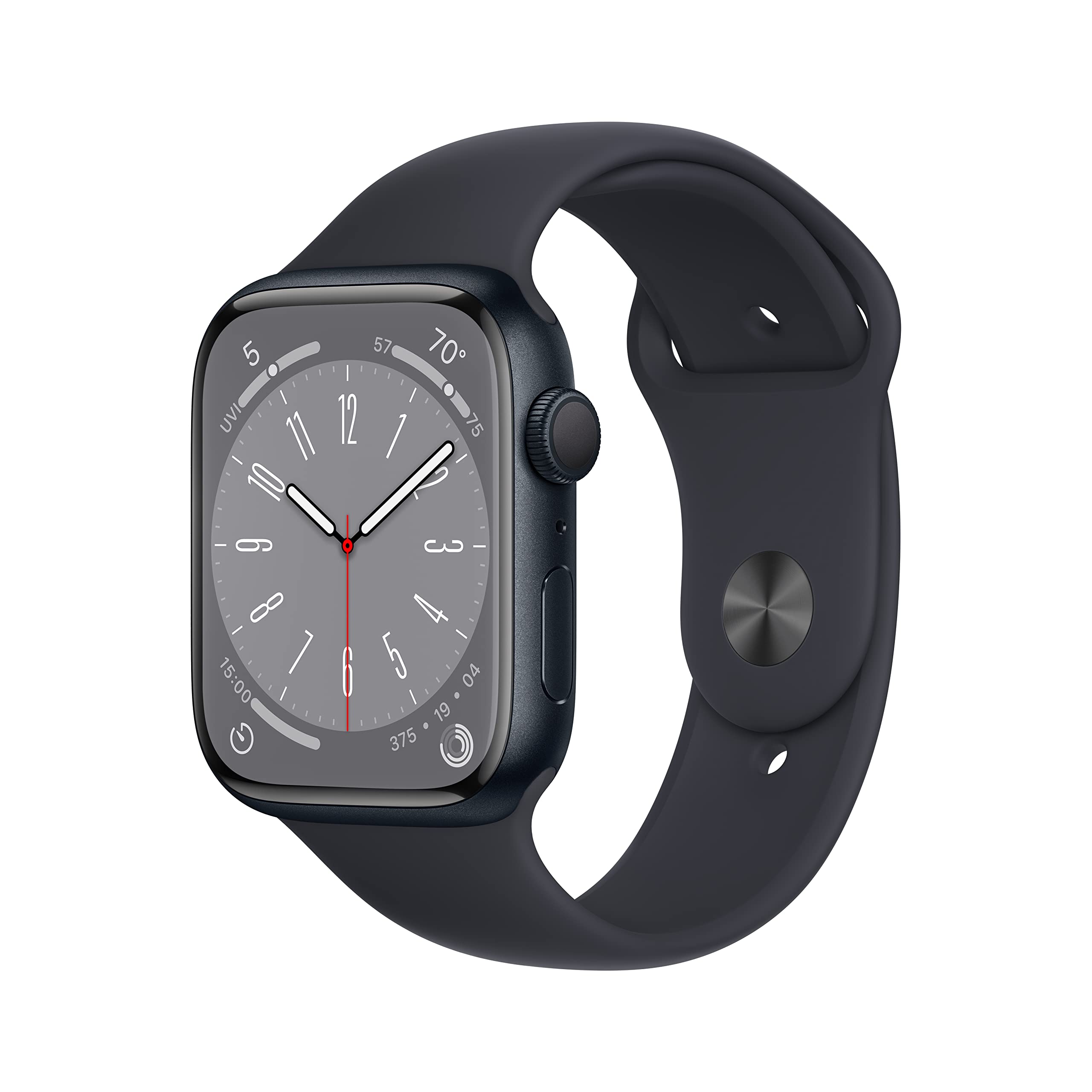 Apple Watch Series 8 GPS 45mm Aluminium, Apple Watch Series 8 (GPS) 45mm Aluminium, ovp, 32GB Speicher, mit Ladekabel und Band. | Zustand: Sehr Gut | Farbe: schwarz