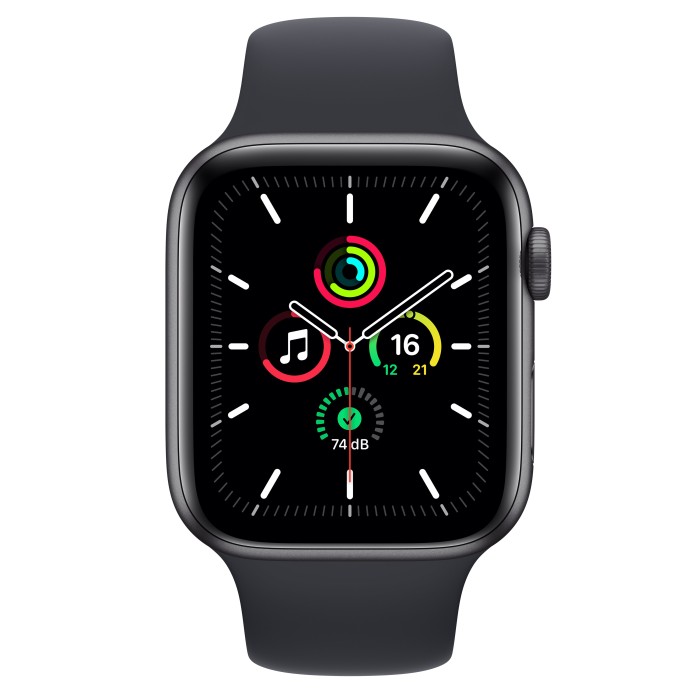 Apple Watch SE 44mm Mitternacht, GPS, Aluminiumgehäuse, Sportarmband Mitternacht, in Originalverpackung (OVP) | Zustand: Sehr Gut | Farbe: weiss