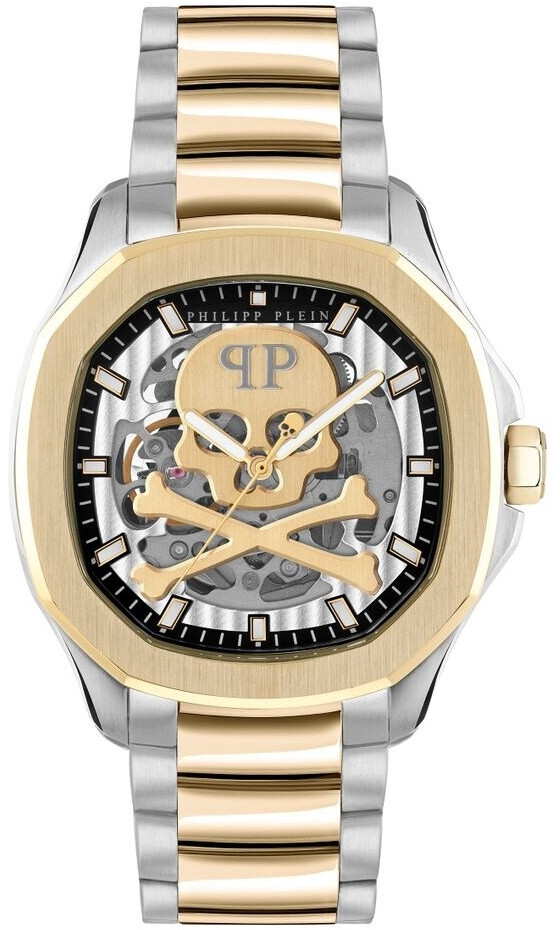 Philipp Plein $keleton $pectre PWRAA0323, Herrenuhr, Automatik, 42mm, Edelstahl, Gold | Silber, Skelett-Zifferblatt, inkl. OVP & Rechnung | Zustand: Neu | Farbe: gold und Silber