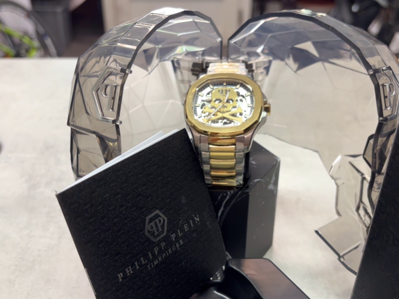 Philipp Plein $keleton $pectre PWRAA0323, Herrenuhr, Automatik, 42mm, Edelstahl, Gold | Silber, Skelett-Zifferblatt, inkl. OVP & Rechnung | Zustand: Neu | Farbe: gold und Silber – Bild 2
