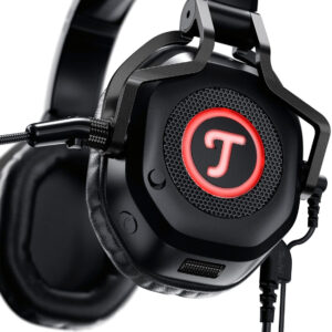 Teufel CAGE Gaming-Headset schwarz, Over-Ear-Headset mit integrierter USB-Soundkarte, abnehmbarem Mikrofon und 3,5-mm-Klinkenanschluss. | Zustand: Sehr Gut | Farbe: schwarz