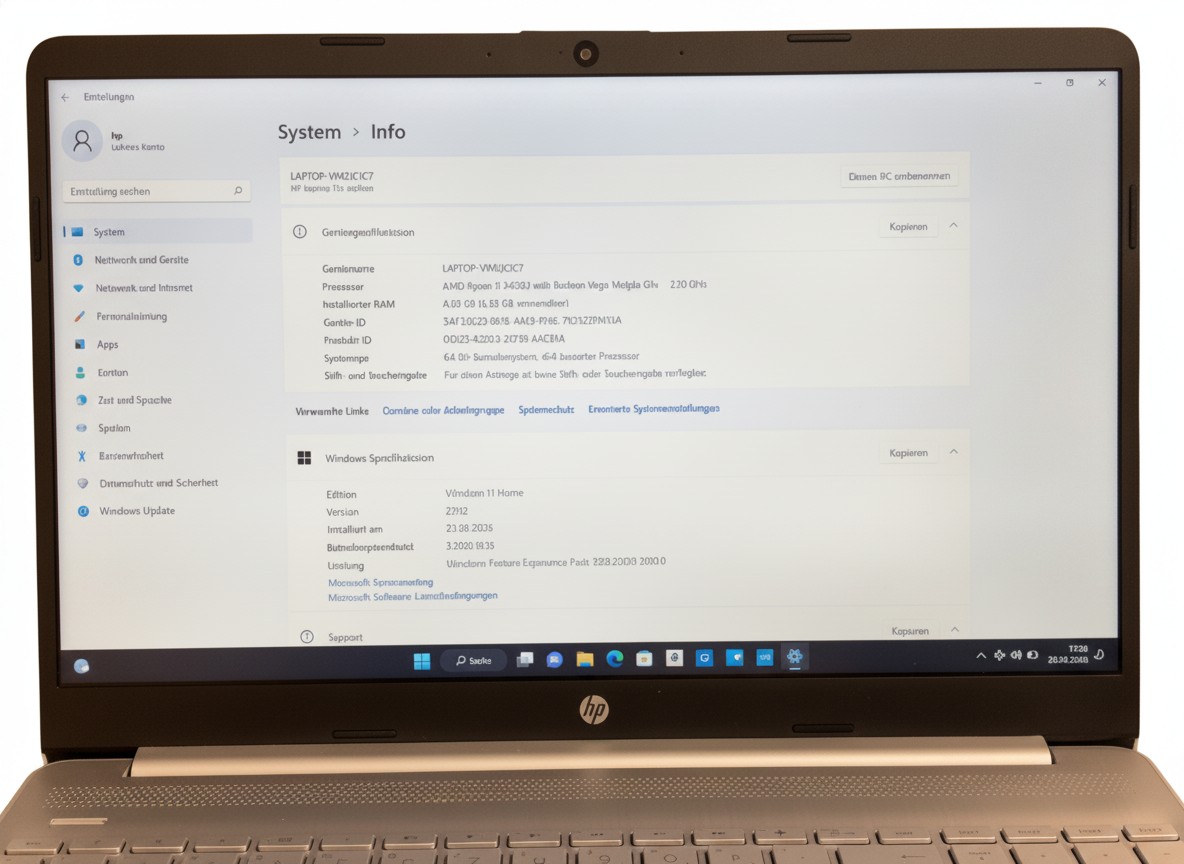HP Laptop 15s-eq0910ng, AMD Ryzen 5 3450U, 8GB RAM, Windows 11 Home, inkl. Ladegerät | Zustand: Gut – Bild 2