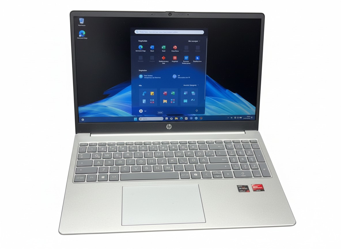 HP Laptop 15-fc0910ng, Natursilber, 15,6 Zoll FHD, AMD Ryzen 5 7520U, 16GB RAM, 512GB SSD, Windows 11 Home, Radeon 610M Grafik | Zustand: Sehr Gut