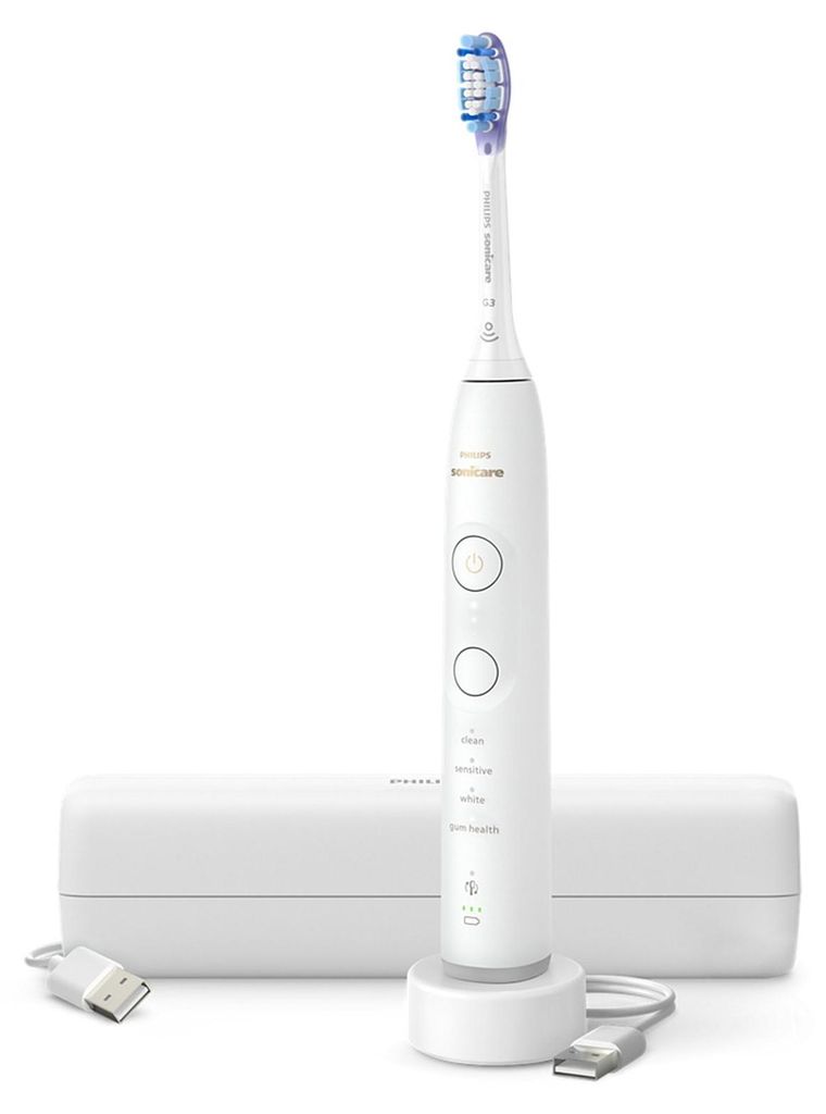 Philips Sonicare 7100 HX7420/01 Weiß, Elektrische Schallzahnbürste mit Reiseetui, 4 Putzmodi, 3 Intensitätsstufen und Andruckkontrolle. | Zustand: Neu