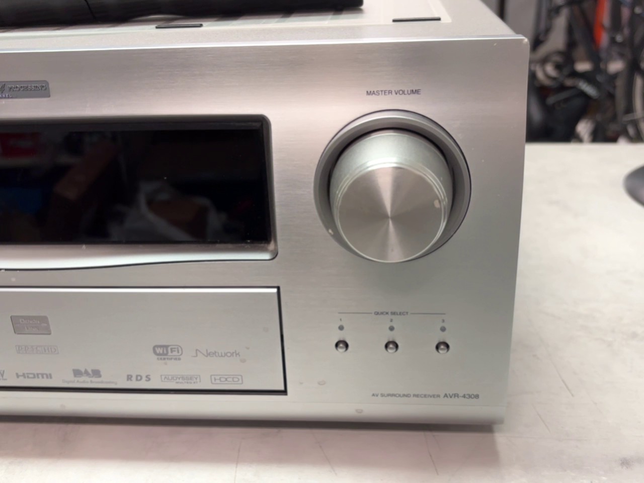Denon AVR-4308 Silber (2007), mit Fernbedienung 7.1 AV-Receiver mit Fernbedienung, unterstützt HD-Audioformate, HDMI 1.3a, Wi-Fi und Audyssey MultEQ XT. | Zustand: Gut – Bild 3