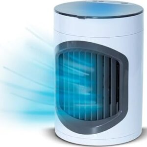 Livington SmartChill Luftkühler weiß, Kompakter Mini-Tower mit Hydro-Chill-Technologie, 3 Stufen, Swing-Funktion und LED-Nachtlicht. | Zustand: Neu