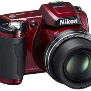 Nikon Coolpix L110 2010 Rot, Digitale Kompaktkamera mit 12,1 Megapixel, 15-fach optischem Zoom (28-420mm) und 3-Zoll-Display. | Zustand: Gut