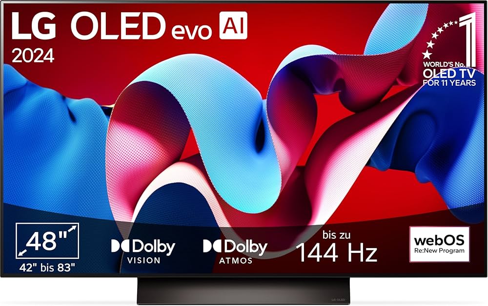 LG OLED48C47LA OLED TV 2024, 48 Zoll, 4K UHD, 144Hz, OLED evo, inkl. Fernbedienung und Rechnung | Zustand: Wie Neu