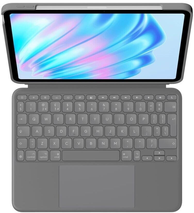 Logitech Combo Touch iPad Air 11 (M2) Grau, Tastatur-Case mit Trackpad, QWERTZ-Layout, Oxford Gray, in Originalverpackung (OVP) | Zustand: Neu – Bild 3