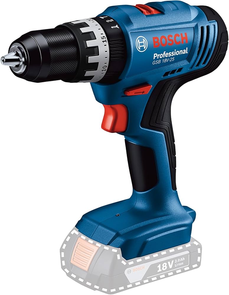 Bosch Professional GSB 18V-25 Blau, Akku-Schlagbohrschrauber, 18V, inkl. OVP, vielseitig einsetzbar für Holz, Metall und Mauerwerk | Zustand: Neu