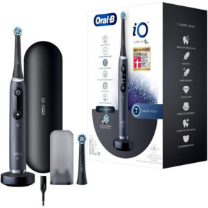 Oral-B iO Series 9N Black Onyx, Elektrische Zahnbürste mit 7 Modi, KI-Putztechnik-Analyse, 3D-Tracking, Reiseetui und 2 Bürsten | Zustand: Neu
