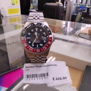 Steinhart Ocean GMT Pepsi Edelstahl, Automatik-Herrenuhr mit blau-roter Lünette, Jubilee-Armband, inkl. Originalverpackung | Zustand: Sehr Gut
