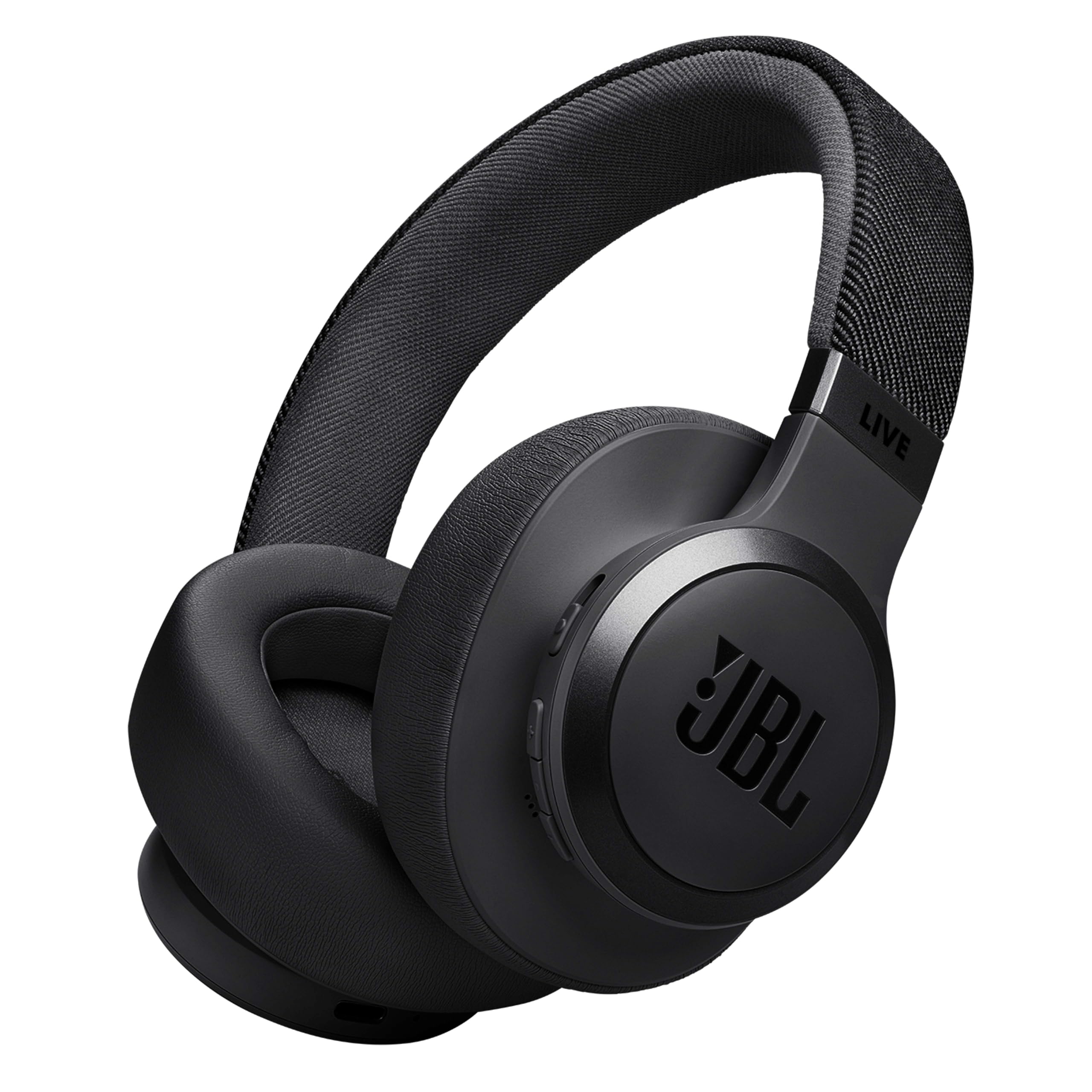 JBL Live 770NC Over-Ear Kopfhörer Schwarz, Kabelloser Bluetooth-Kopfhörer mit True Adaptive Noise Cancelling, JBL Signature Sound und StofFernbedienungezug. | Zustand: Sehr Gut