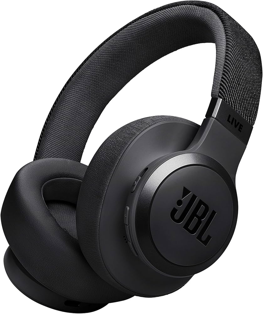 JBL Live 770NC Over-Ear Kopfhörer Schwarz, Kabelloser Bluetooth-Kopfhörer mit True Adaptive Noise Cancelling, JBL Signature Sound und StofFernbedienungezug. | Zustand: Sehr Gut – Bild 2