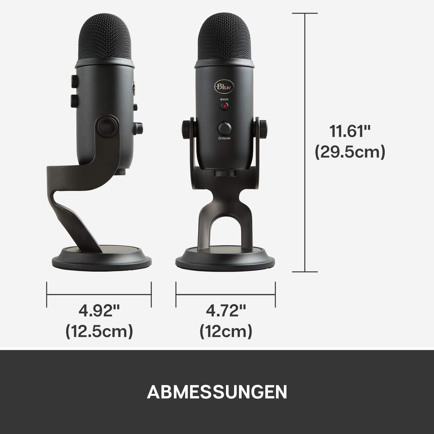 Blue Yeti USB-Mikrofon Schwarz, Professionelles Kondensator-Mikrofon mit vier Richtcharakteristiken, Plug & Play USB-Anschluss | Zustand: Gut – Bild 2