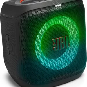 JBL PartyBox Encore, Tragbarer Bluetooth-Lautsprecher mit Lichtshow, IPX4 spritzwasserfest, kleine Delle an der Seite | Zustand: Schlecht