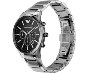 Emporio Armani Renato AR2460 Silber Schwarz, Herren-Chronograph aus Edelstahl mit schwarzem Zifferblatt, ohne Verpackung. | Zustand: Sehr Gut – Bild 3