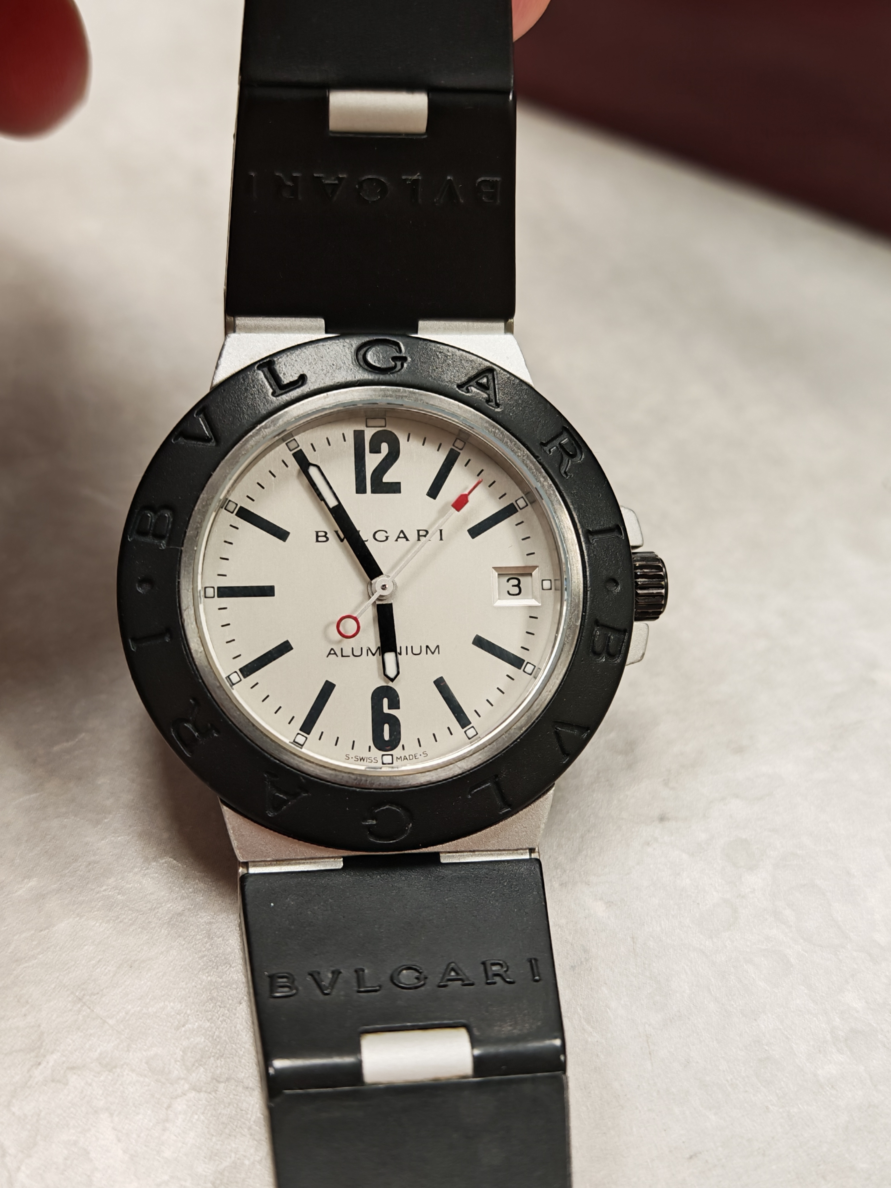 Bulgari Diagono AL38TA , Aluminum Automatic 38mm. Uhr in sehr gutem Zustand. Wichtig: Armband ist defekt. | Zustand: Sehr Gut – Bild 2