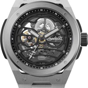 Ingersoll Springfield I15203 Silber, Herrenuhr, Automatik, 47 mm EdelstahLadegerätehäuse, schwarzes Zifferblatt, inkl. OVP | Zustand: Wie Neu