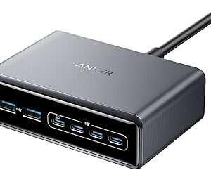 Anker Prime Charger (200W, 6 Ports, GaN), Desktop-Ladestation mit 4x USB-C (je 100W max.) und 2x USB-A, ActiveShield 3.0, Modell A2683. | Zustand: Neu