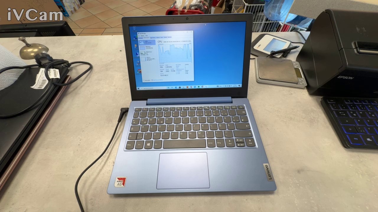 Lenovo IdeaPad Slim 1-11AST-05 Ice Blue, AMD A6-9220e, Radeon R4, 4GB RAM, 64GB eMMC, 11,6 Zoll HD, Win 11, inkl. Ladegerät | Zustand: Sehr Gut – Bild 2
