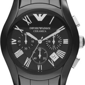 Emporio Armani AR1400 Ceramica Schwarz, Herren-Chronograph aus schwarzer Keramik, Quarzwerk, Datumsanzeige, inklusive Originalverpackung. | Zustand: Gut