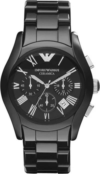 Emporio Armani AR1400 Ceramica Schwarz, Herren-Chronograph aus schwarzer Keramik, Quarzwerk, Datumsanzeige, inklusive Originalverpackung. | Zustand: Gut