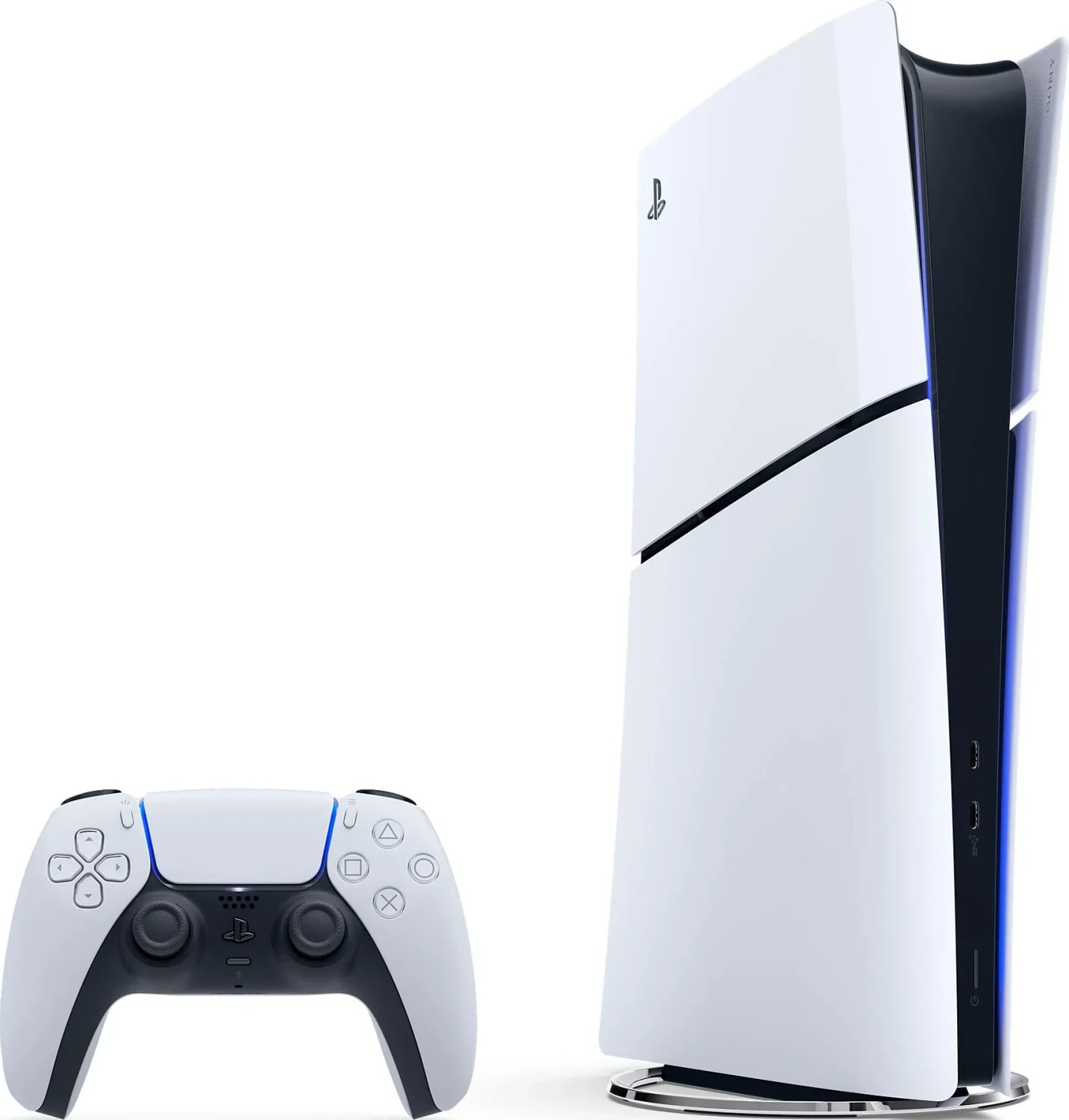 Sony PlayStation 5 Slim Digital Edition, Weiß, 825 GB SSD, inkl. 1 DualSense Controller, HDMI- und Stromkabel. | Zustand: Gut | Farbe: weiss – Bild 2