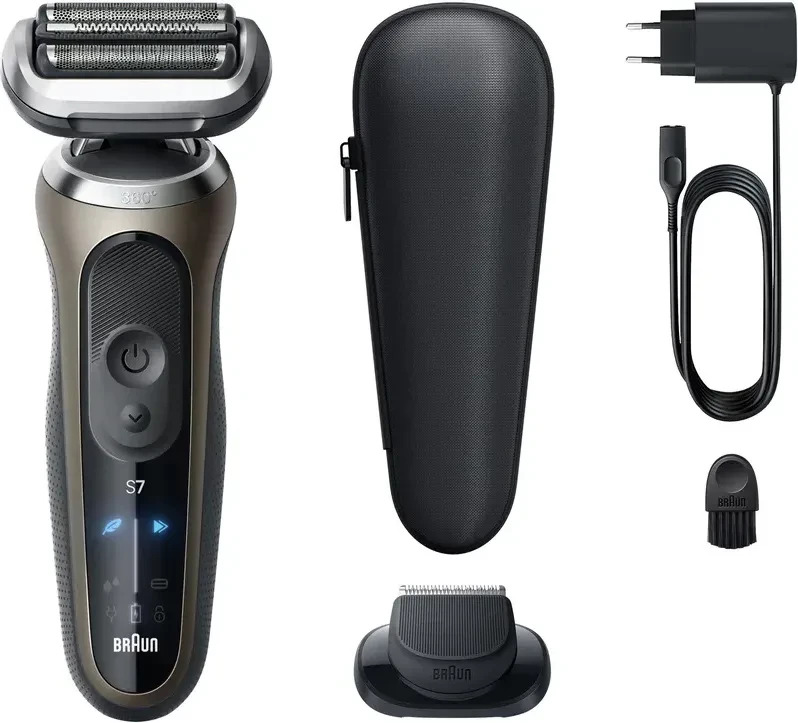 Braun Series 7 72-C1200S Gold, Elektrorasierer Wet&Dry, 3 Schermodi, 360° SkinFlex, Li-Ion Akku, Made in Germany. | Zustand: Neu – Bild 2