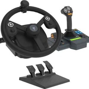 HORI Farming Vehicle Control System, Gaming-Lenkrad mit 3-Pedal-System und Steuerpult für PC, inklusive Originalverpackung.  | Zustand: Gut | Farbe: schwarz