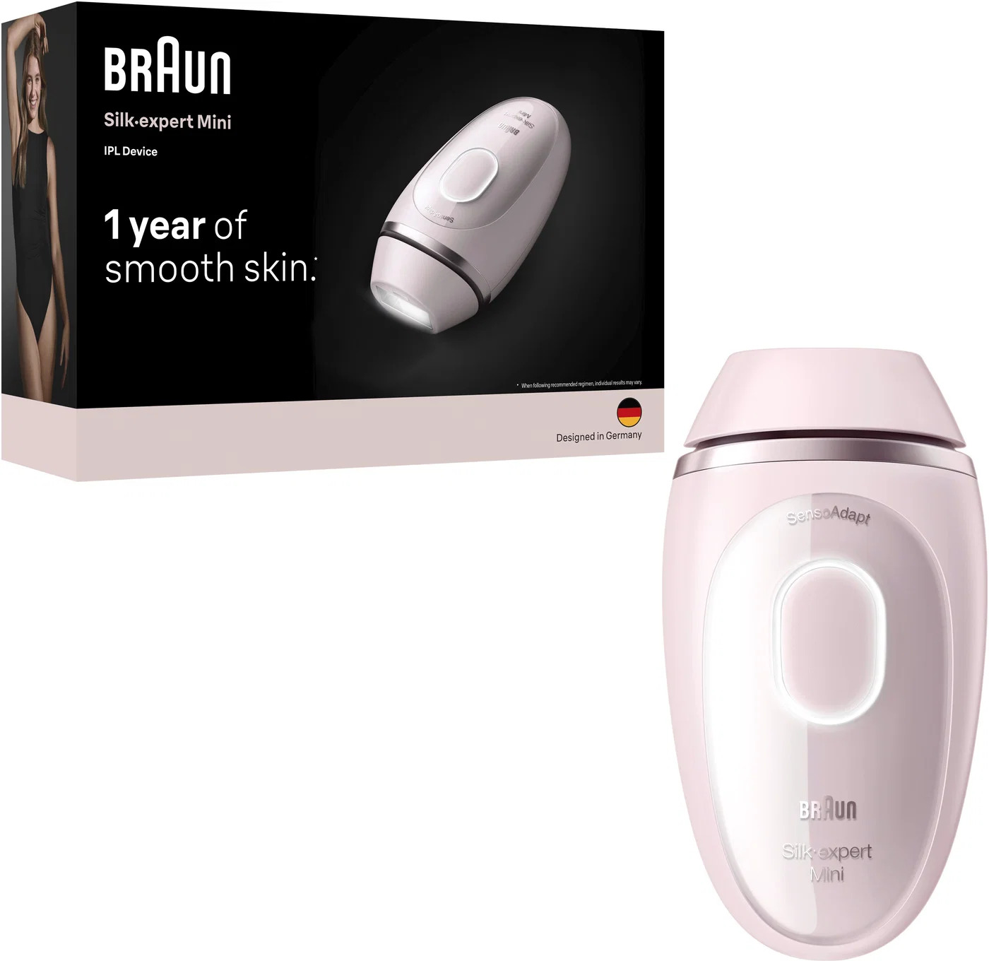 Braun Silk-expert Mini PL1100 Pink, Kompaktes IPL-Haarentfernungsgerät mit SensoAdapt-Technologie für eine dauerhafte Haarentfernung. | Zustand: Neu