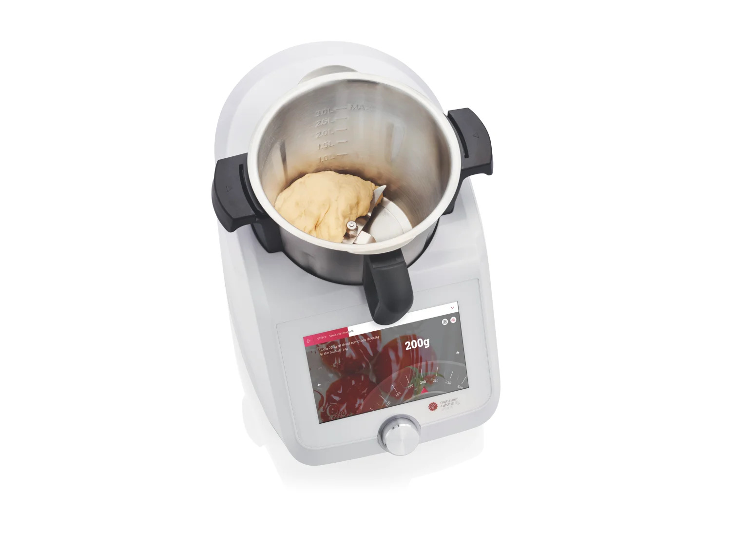 Silvercrest Monsieur Cuisine Smart SKMS 1200, Küchenmaschine mit Kochfunktion, 8 Zoll Touch-Display, WLAN, 3 Liter Mixbehälter, weiß | Zustand: Neu – Bild 3